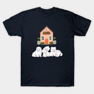 Samoyed Dogs Home Sweet Home T-Shirt